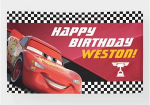 Happy Birthday Queen Banner Cars Lightning Mcqueen Birthday Banner Zazzle Com