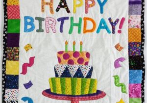 Happy Birthday Quilt Banner Quilted Happy Birthday Wall Hanging or Baby Blanket 30 X