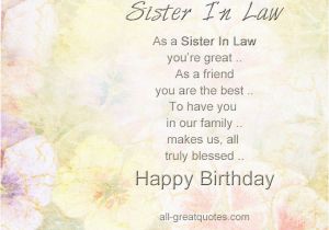 Happy Birthday Quote for Sister In Law Special Sister In Law Quotes Quotesgram