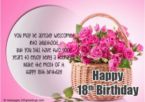 Happy Birthday Quotes 18 Year Old 18th Birthday Wishes Messages and Greetings