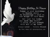 Happy Birthday Quotes for A Loved One In Loving Memory Happy Birthday In Heaven Card