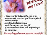 Happy Birthday Quotes for A Lover Happy Birthday My Love Lovers Poems by oriza Net