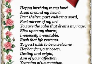 Happy Birthday Quotes for A Lover Happy Birthday My Love oriza Net Portal Lovers Poems