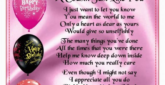 Happy Birthday Quotes for A Special Cousin Happy Birthday Poems for My Cousin 12 Happy Birthday