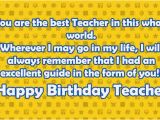 Happy Birthday Quotes to A Teacher Happy Birthday Teacher Wishes Quotes 2happybirthday