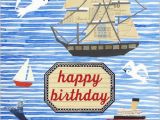 Happy Birthday Sailor Quotes Happy Birthday Nautical Scene Greeting Card Paste