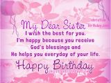 Happy Birthday Sister Christian Quotes Happy Birthday My Dear Sister Christian Card Christian