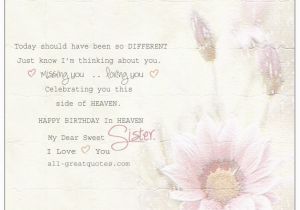 Happy Birthday Sister In Heaven Quotes Free Birthday Cards for Sister In Heaven to Share On Facebook