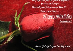 Happy Birthday Sweetheart Quotes Red Rose for My Love Wife Sweetheart Birthday Wishes