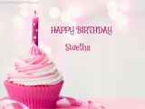 Happy Birthday Swetha Quotes Happy Birthday Cupcake Candle Pink Cake for Swetha