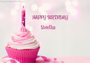 Happy Birthday Swetha Quotes Happy Birthday Cupcake Candle Pink Cake for Swetha