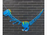 Happy Birthday T Rex Banner Blue T Rex Shaped Happy Birthday Banner Dinosaur Party