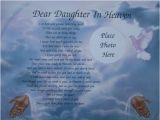Happy Birthday to My Daughter In Heaven Quotes Dear Daughter In Heaven Memorial Verse Poem Lovely Gift