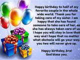 Happy Birthday to My Other Half Quotes Birthday Wishes for Brother In Law so Funny Best Messages