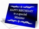 Happy Birthday to My Pastor Quotes Happy Birthday Minister Blue and Silver Card 1149266