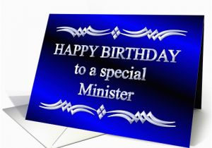 Happy Birthday to My Pastor Quotes Happy Birthday Minister Blue and Silver Card 1149266