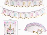 Happy Birthday Unicorn Banner Free 2018 Cute Glittering Unicorn Happy Birthday Banner Baby