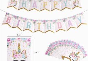 Happy Birthday Unicorn Banner Free 2018 Cute Glittering Unicorn Happy Birthday Banner Baby