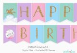 Happy Birthday Unicorn Banner Free Unicorn Donut Banner Unicorn Happy Birthday Printable