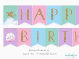 Happy Birthday Unicorn Banner Free Unicorn Donut Banner Unicorn Happy Birthday Printable