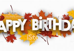 Happy Birthday Vahini Banner Happy Birthday Banner with Leaves Stock Illustration