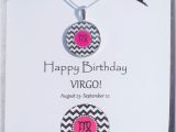 Happy Birthday Virgo Quotes Virgo Pink Chevron Birthday Card Necklace Gift Set Need