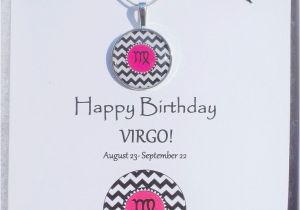 Happy Birthday Virgo Quotes Virgo Pink Chevron Birthday Card Necklace Gift Set Need