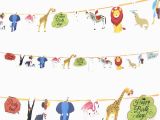 Happy Birthday Zoo Banner 1set New Happy Birthday Paper Flag Animal Zoo Party Bell