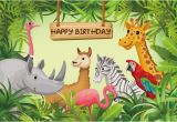 Happy Birthday Zoo Banner Happy Birthday Photography Backdrop Jungle Safari themed