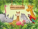 Happy Birthday Zoo Banner Happy Birthday Photography Backdrop Jungle Safari themed