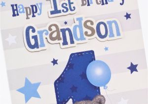 Happy First Birthday Quotes for Grandson Hugs 1st Birthday Card Grandson Only 1 49