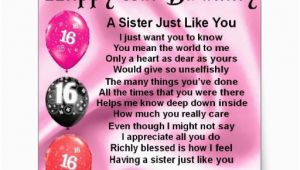 Happy Sweet 16 Birthday Quotes Sister Happy 16th Birthday Sister Poem Sticker Zazzle