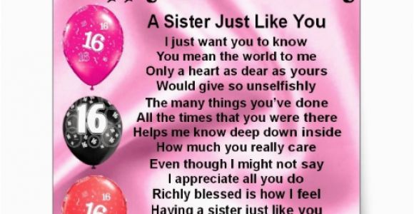 Happy Sweet 16 Birthday Quotes Sister Happy 16th Birthday Sister Poem Sticker Zazzle