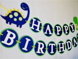 Happy Third Birthday Banner Dinoroar Happy Birthday Banner for Boys 28 00 Via Etsy