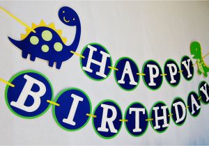 Happy Third Birthday Banner Dinoroar Happy Birthday Banner for Boys 28 00 Via Etsy