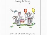 Hare Birthday Cards Grey Hares Greeting Card