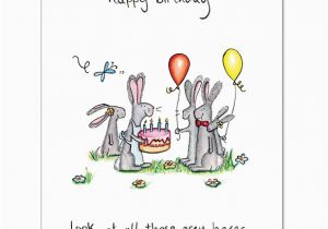 Hare Birthday Cards Grey Hares Greeting Card