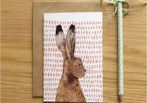 Hare Birthday Cards Recycled Hare Greeting Card by Stephanie Cole Design