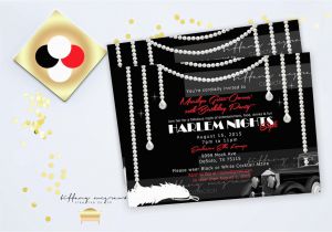 Harlem Nights Birthday Invitations Harlem Nights and Pearl Elegance