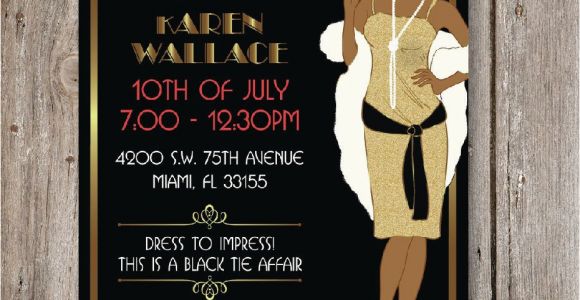 Harlem Nights Birthday Invitations Harlem Nights Birthday Party Invitation Digital File