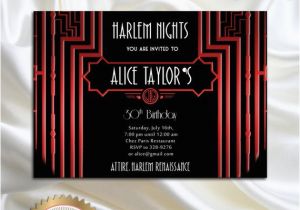 Harlem Nights Birthday Invitations Harlem Nights Birthday Party Invitation Great Gatsby Style