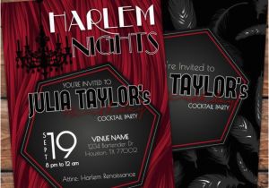 Harlem Nights Birthday Invitations Harlem Nights themed Birthday Invitation Printable Diy