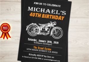 Harley Davidson Birthday Invitations Harley Davidson Birthday Party Invitation 40th 50th 60th