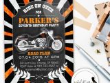 Harley Davidson Birthday Invitations Harley Davidson Birthday Party Invitation Chalkboard