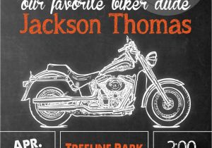 Harley Davidson Birthday Invitations Harley Davidson Birthday Party Invitation Chalkboard