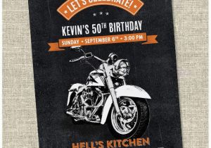 Harley Davidson Birthday Invitations Motorcycle Biker Birthday Invitation Vintage Motorcycle