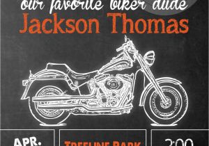 Harley Davidson Birthday Party Invitations Harley Davidson Birthday Party Invitation Chalkboard