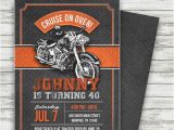 Harley Davidson Birthday Party Invitations Motorcycle Biker Birthday Invitation Vintage Motorcycle