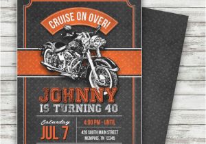 Harley Davidson Birthday Party Invitations Motorcycle Biker Birthday Invitation Vintage Motorcycle