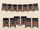 Harley Davidson Happy Birthday Banner Editable Instant Download Motorcycle Flames Checkered